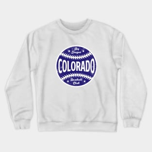 Colorado Retro Big League Baseball - Black Crewneck Sweatshirt